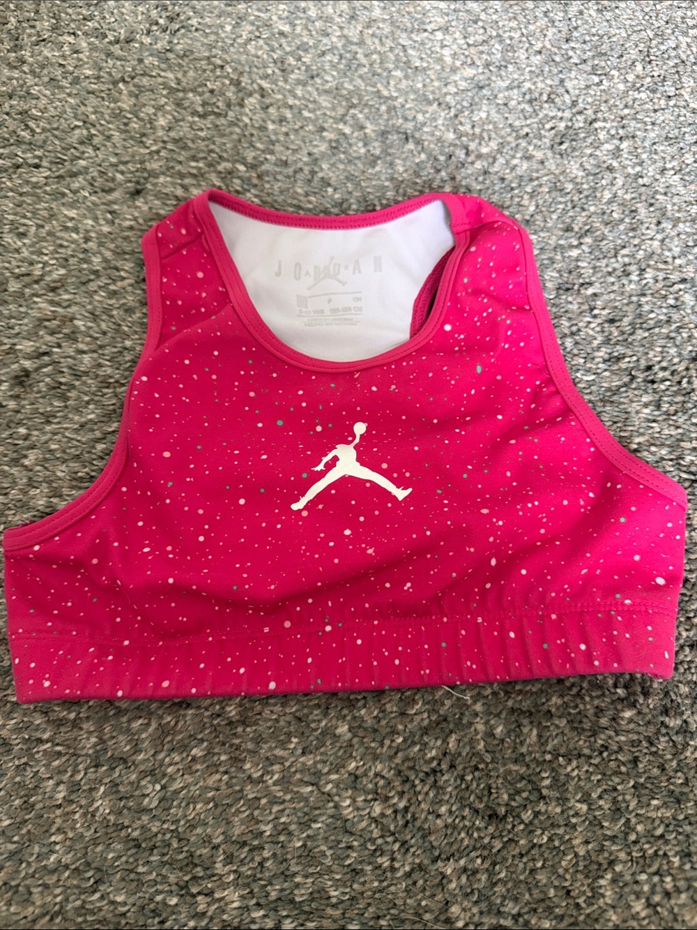 Jordan Hot Pink Speckled Sports Bra